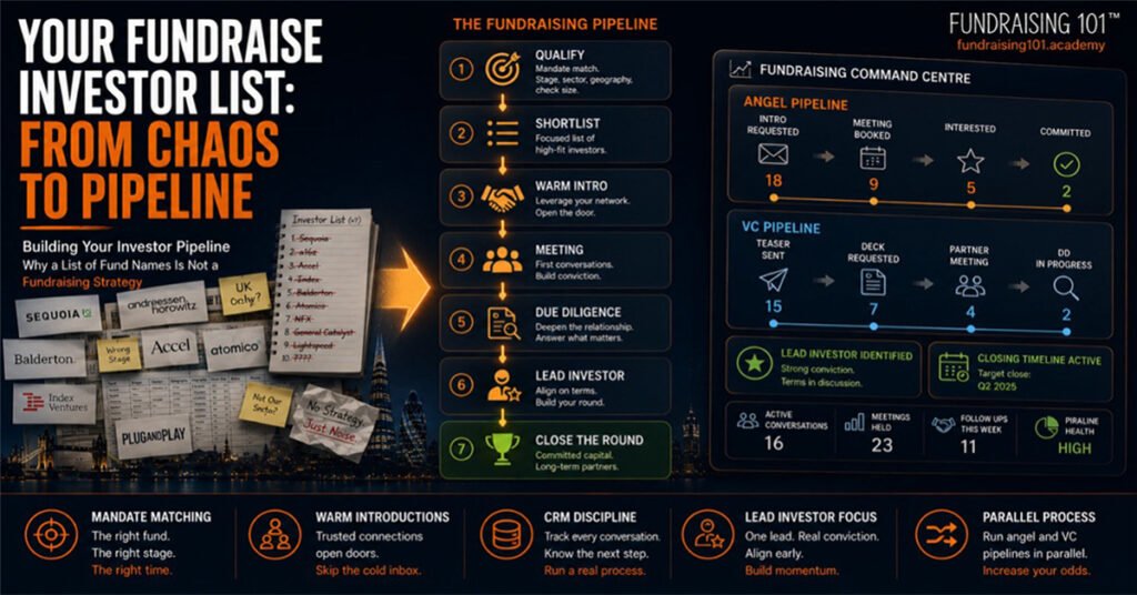 Graphic showing items on an investor list